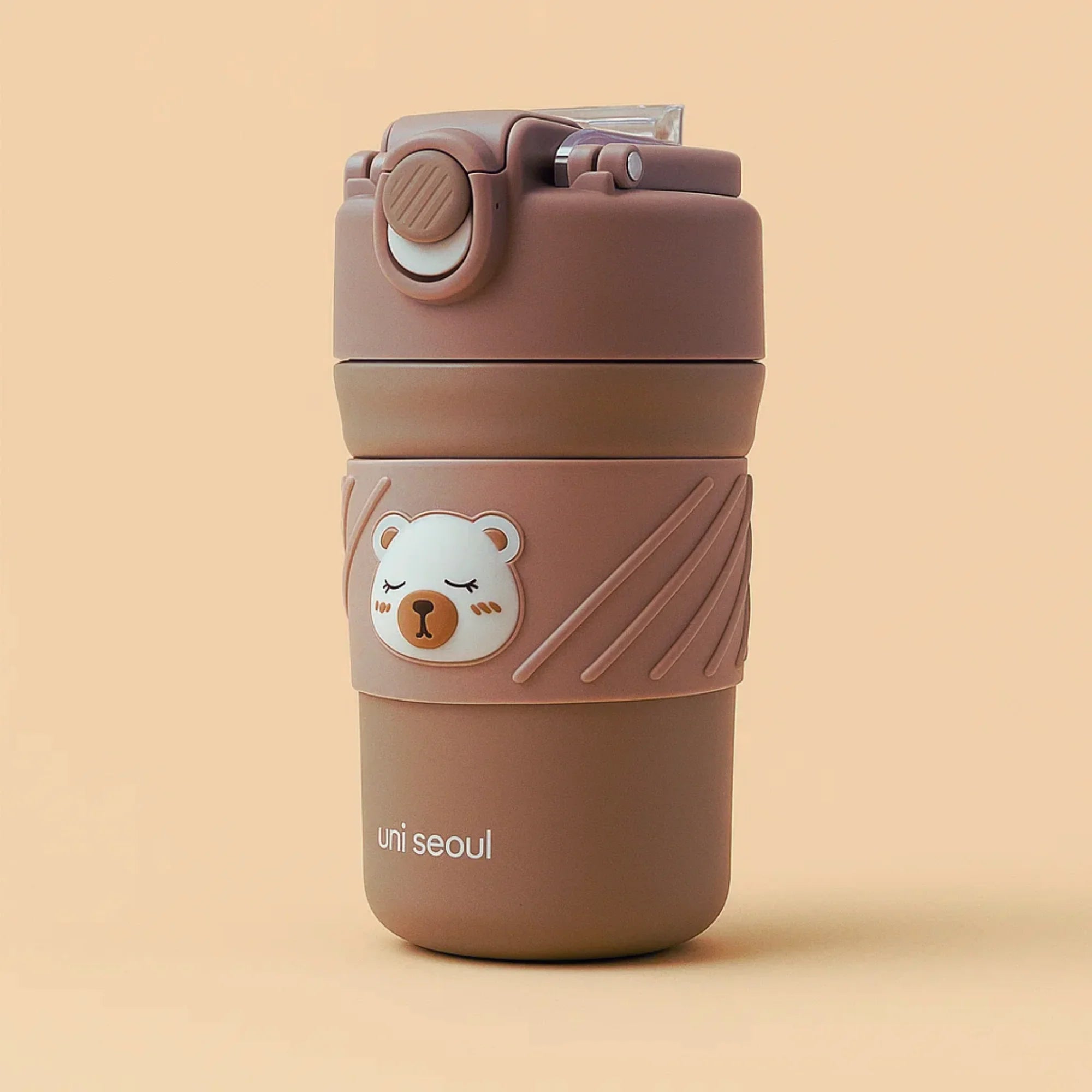 Bear Tumbler With Sleeve - Brown