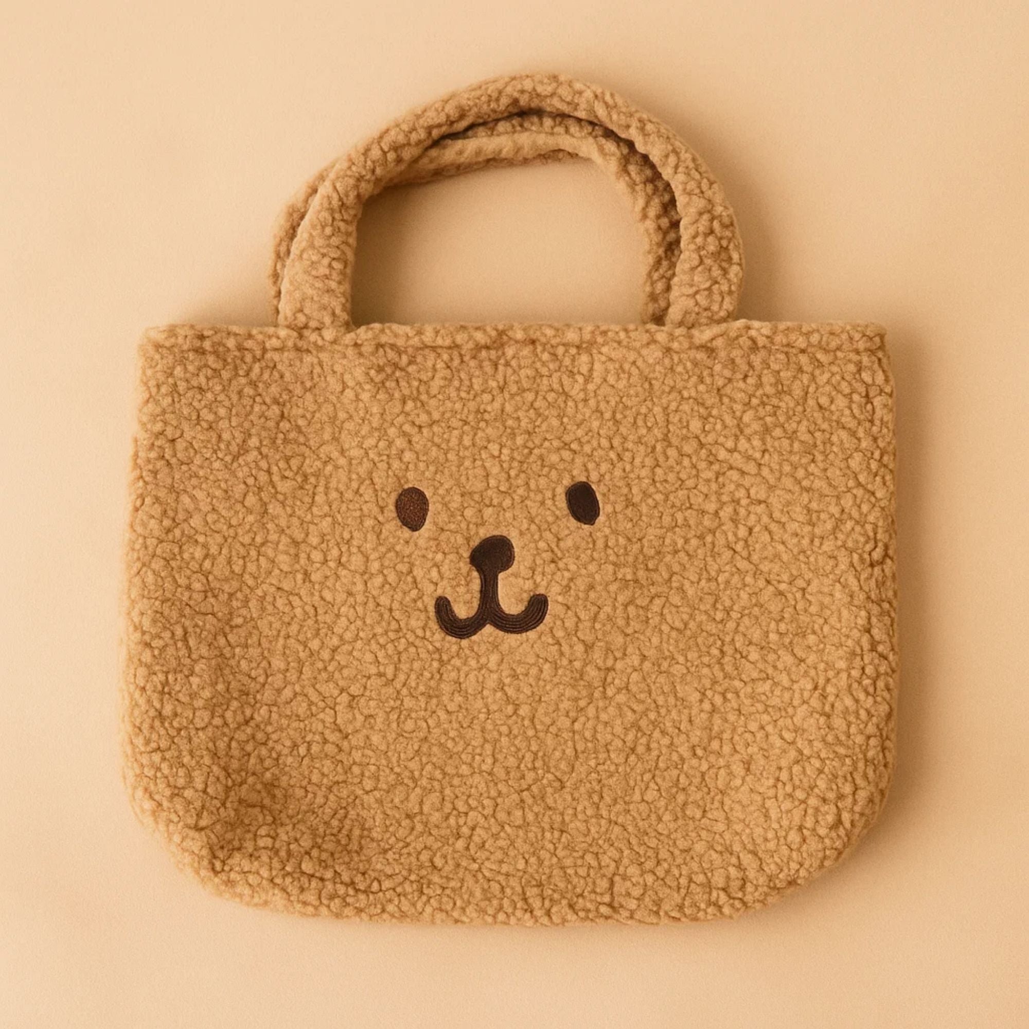 Reversible Brown Bear Furry Tote Bag
