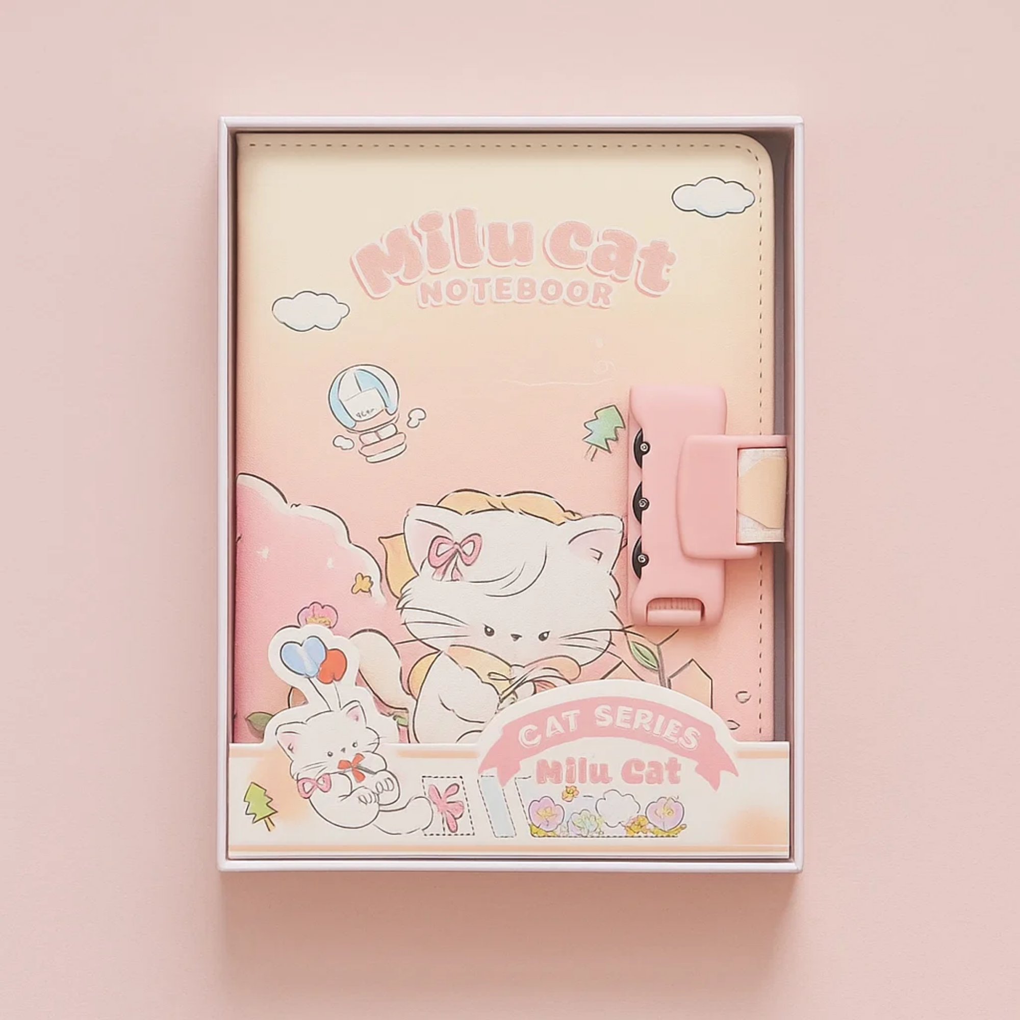 Milu Cat Notebook - Garden Bliss