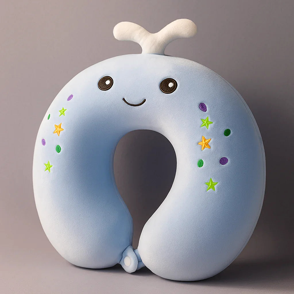 Whale with colorful Freckles Neck Pillow (Memory Foam)