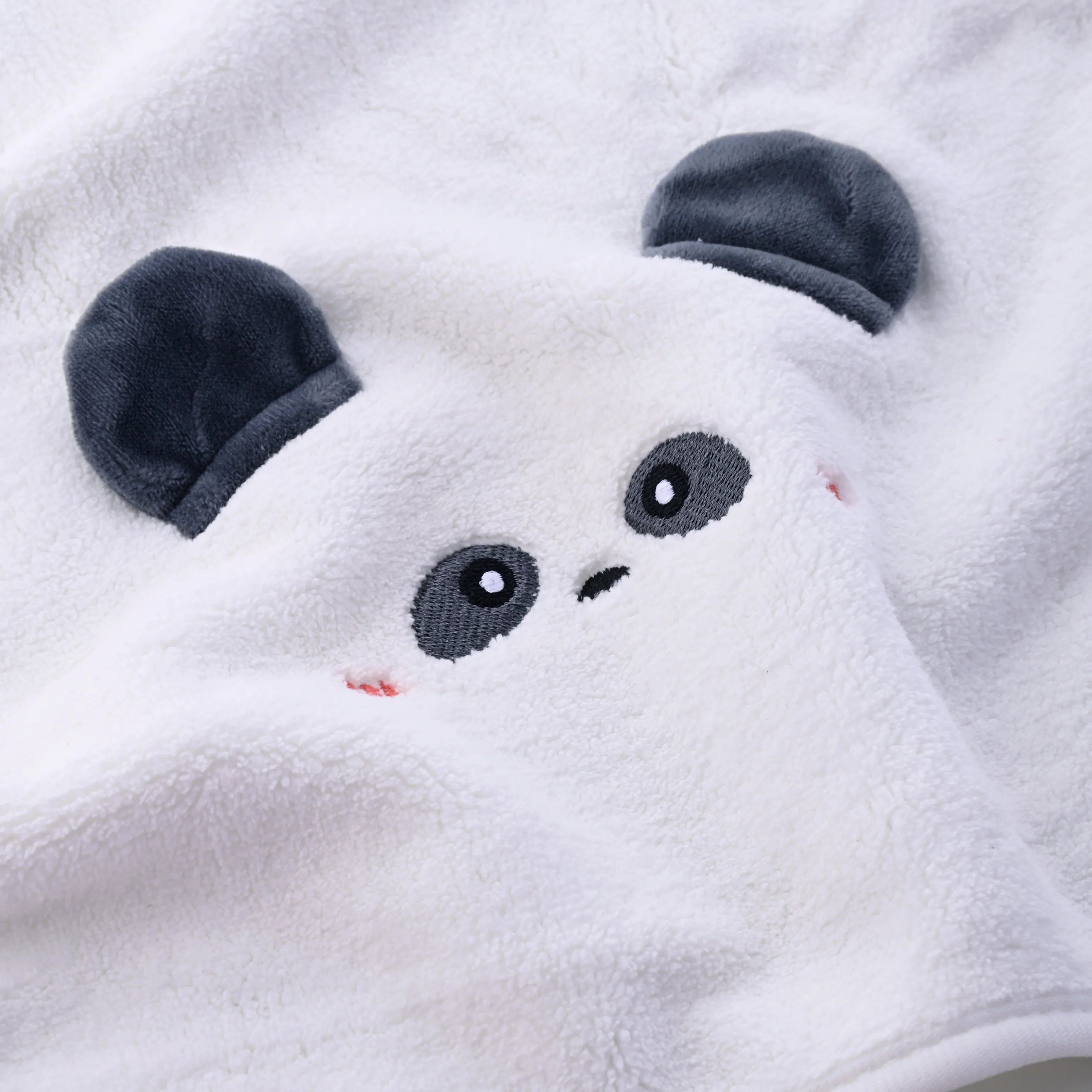 Panda Pals Hand Towel White
