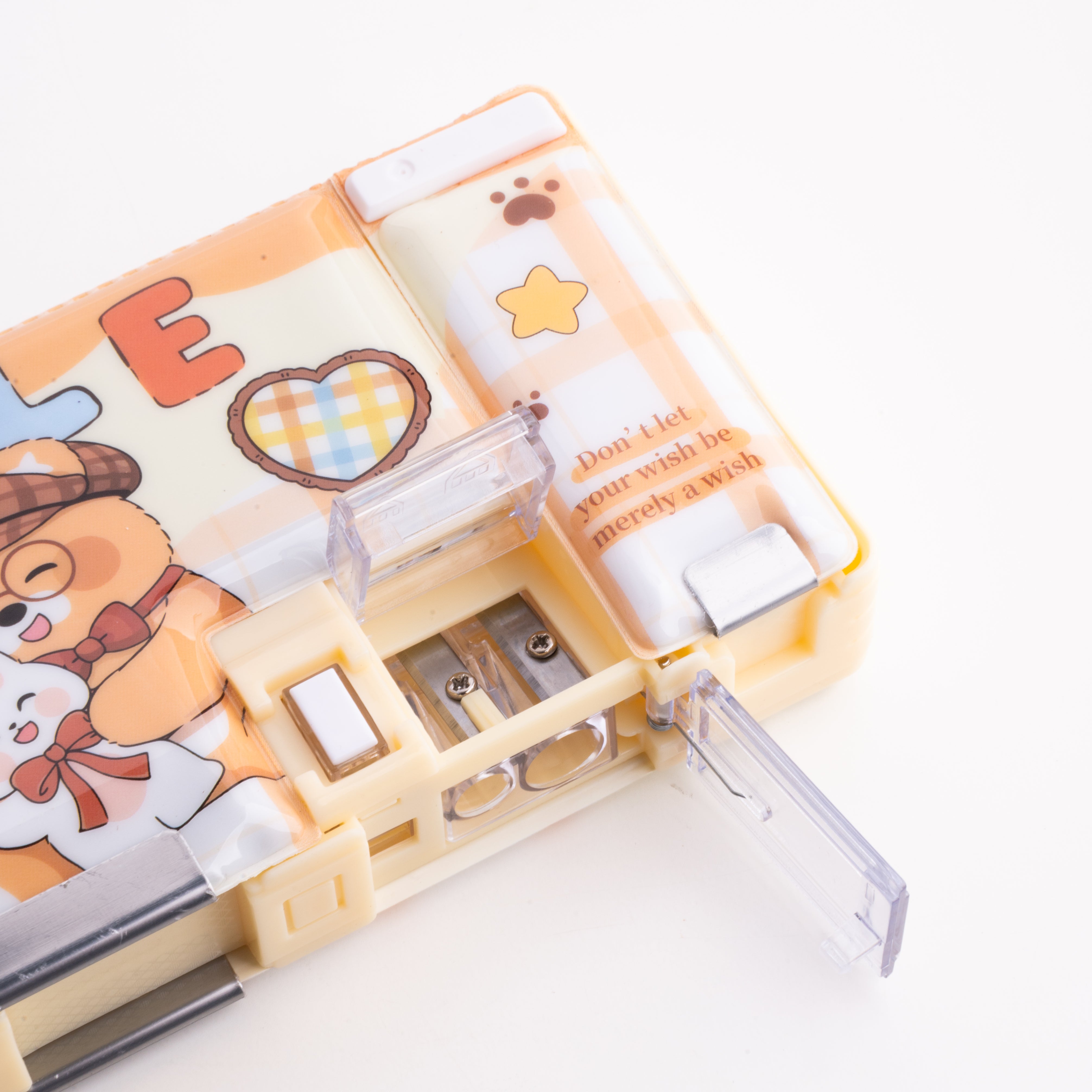 Bear Multifunctional Magnetic Pencil Cases - Warm Yellow