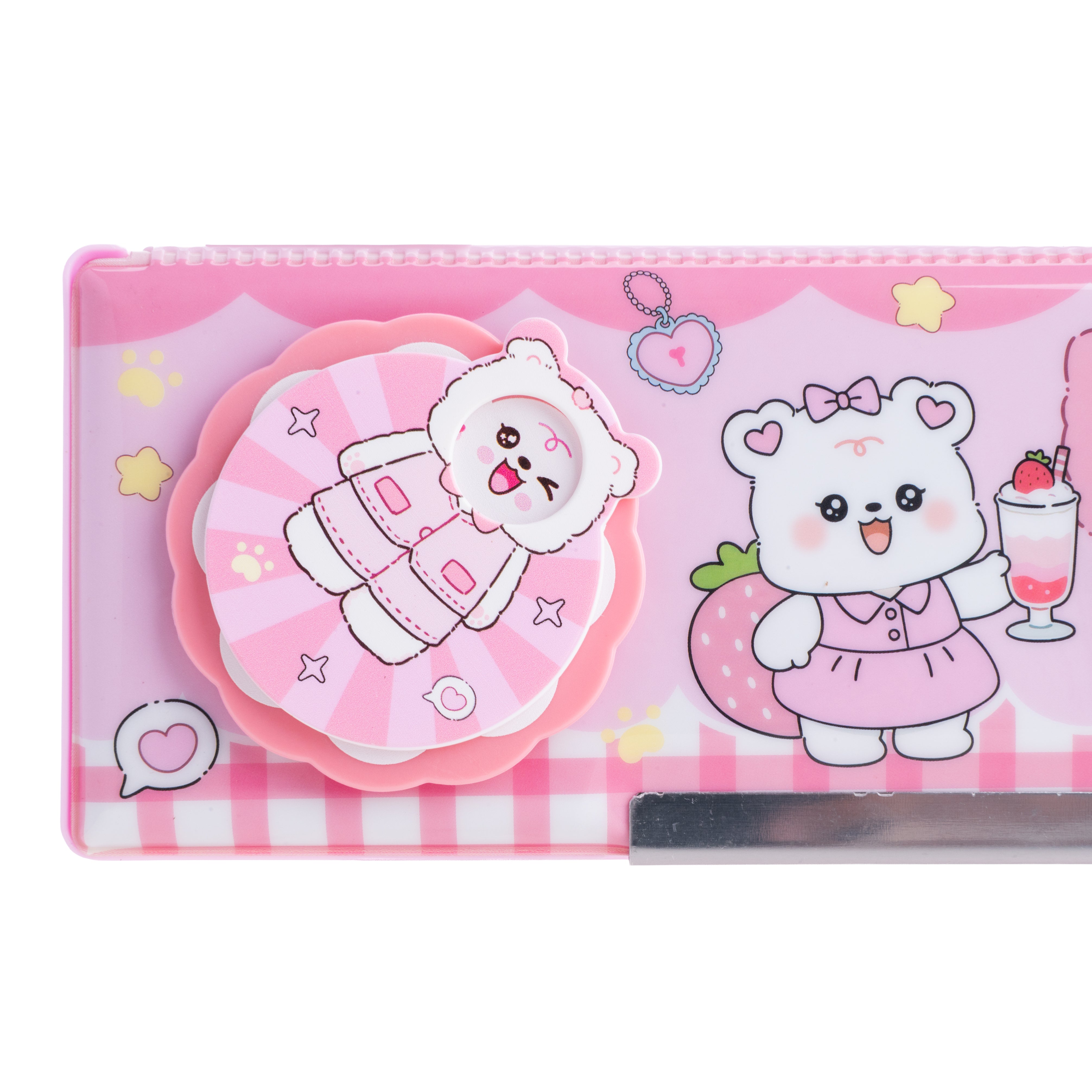 Bear Multifunctional Magnetic Pencil Cases - Pink