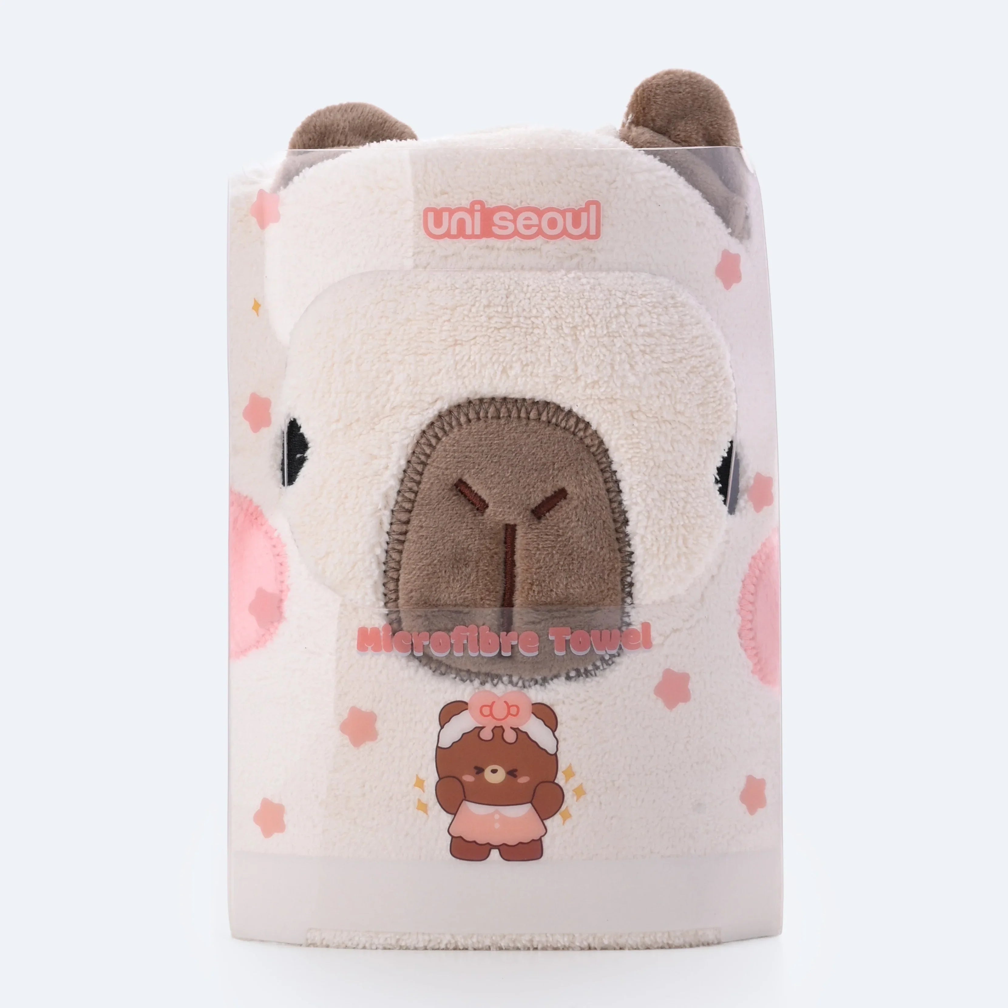 Cozy Bear Hand Towel White