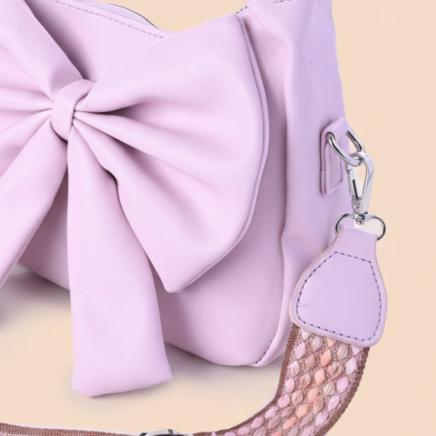 Cute Bow Sling Bag - Lilac
