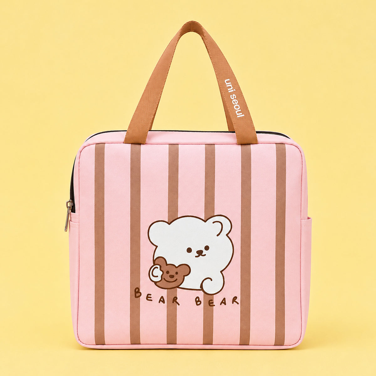 Bear Insulated Picnic Bag - Pink