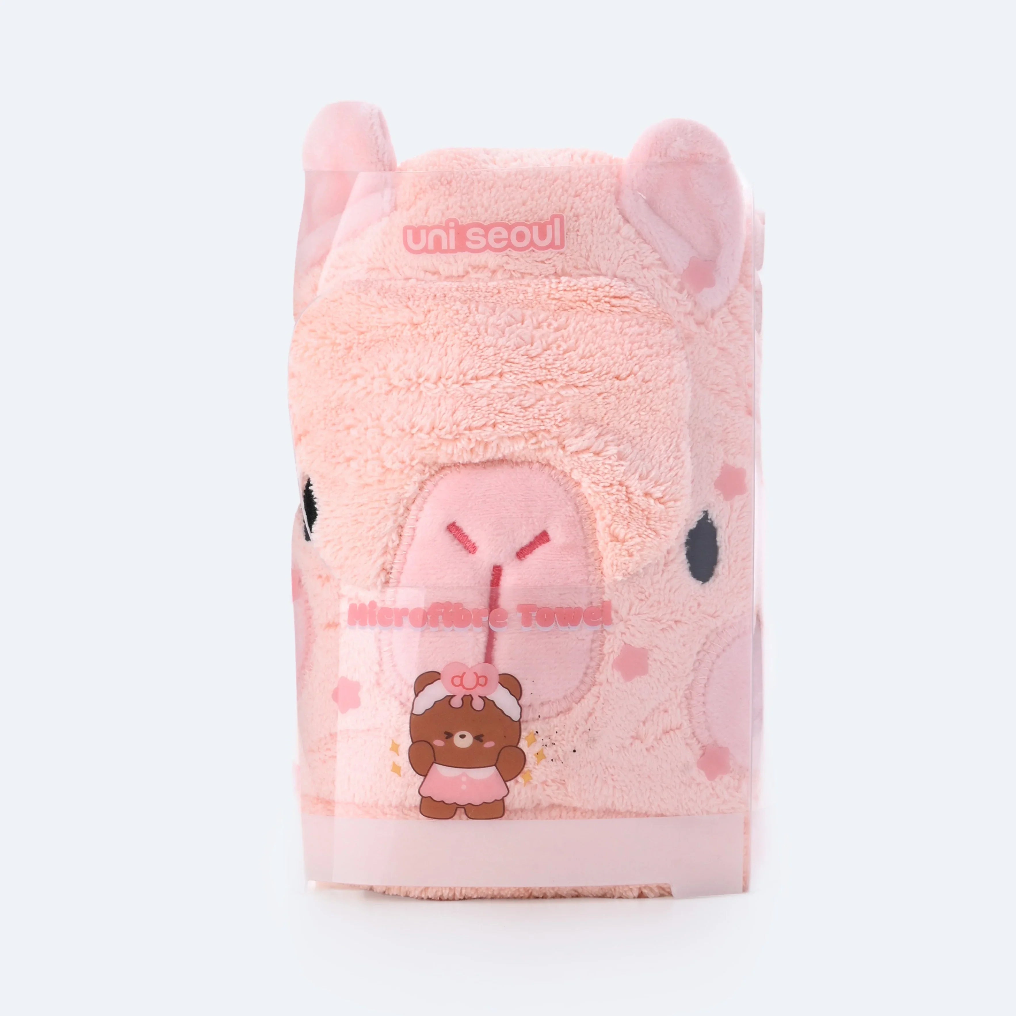 Cozy Bear Hand Towel Pink