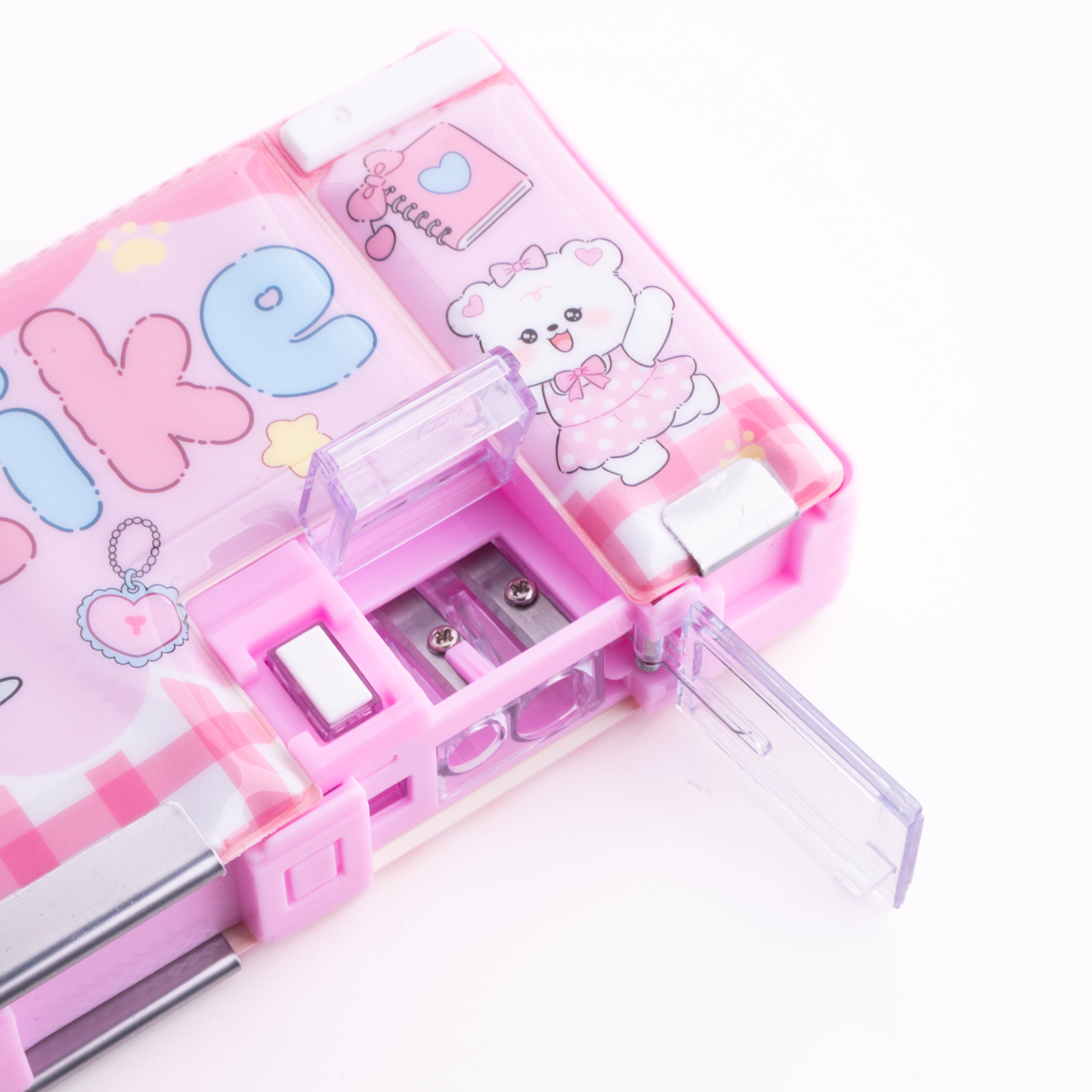 Bear Multifunctional Magnetic Pencil Cases - Pink