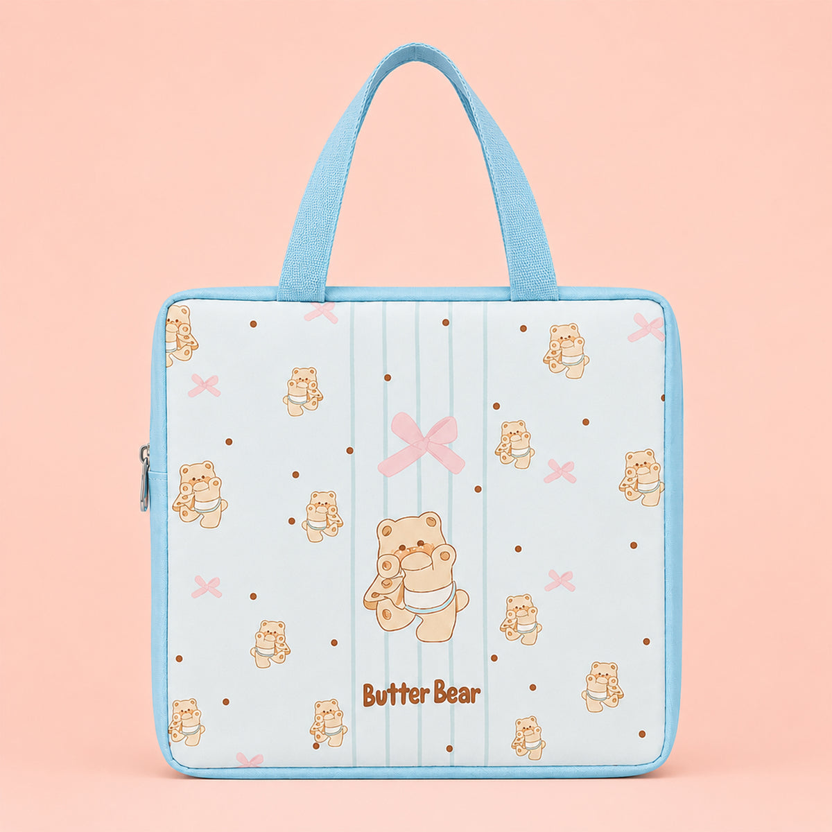 Butter Bear Insulated Picnic Bag - Blue