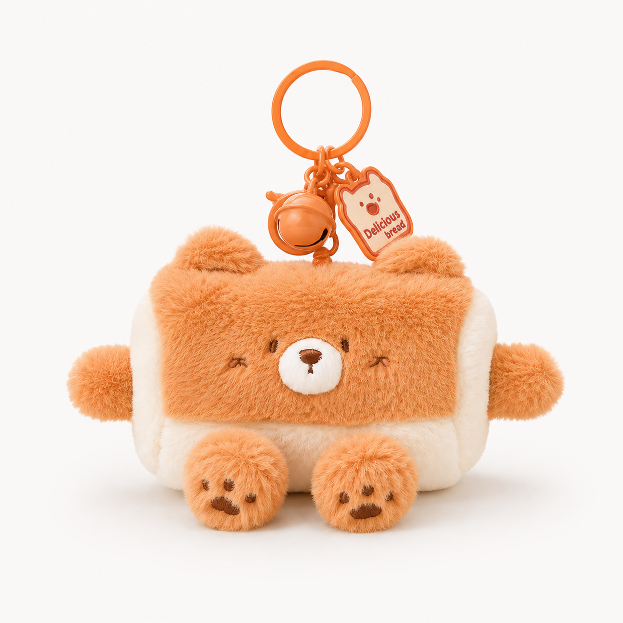 Bread Slice Square Plushie Keyring