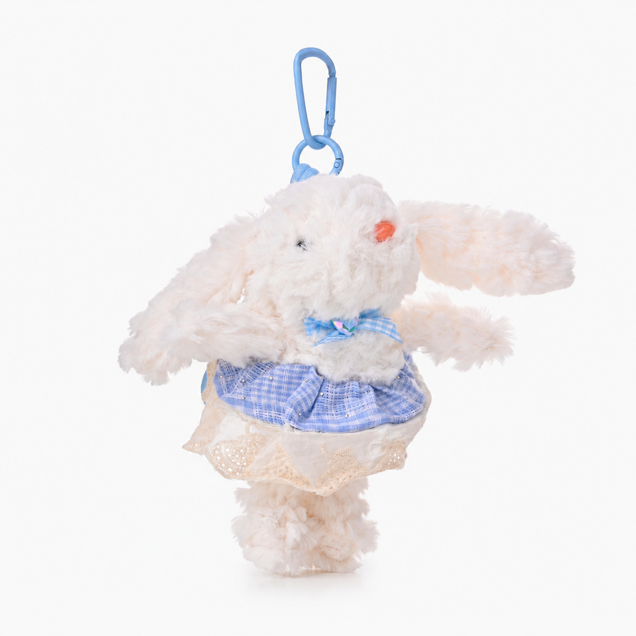 Blue Dress Bunny Plushie Keyring