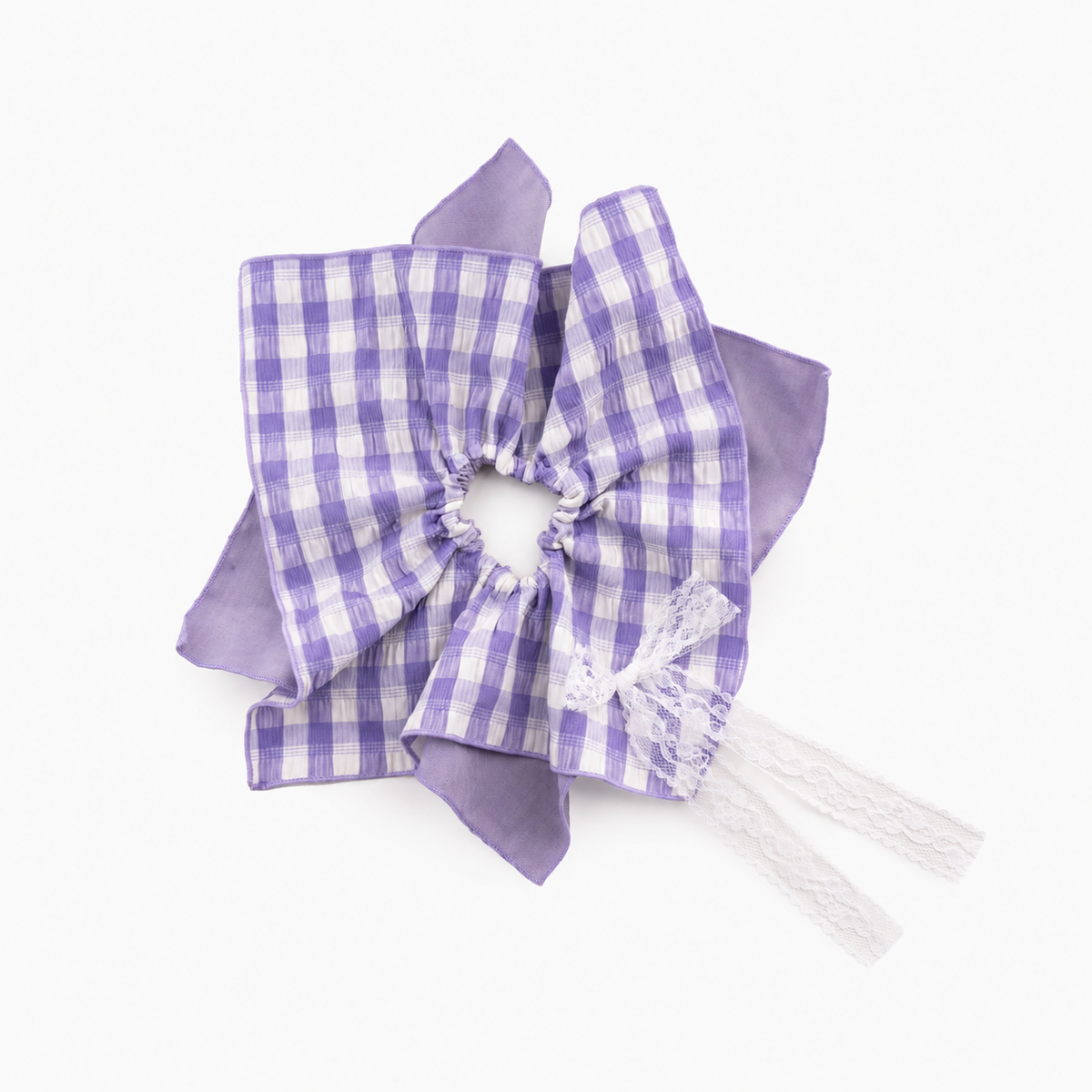Lavender Gingham Scrunchie