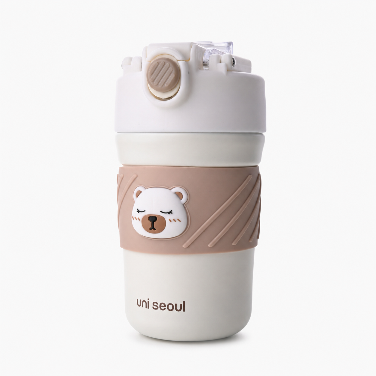 Bear Tumbler With Sleeve - Beige