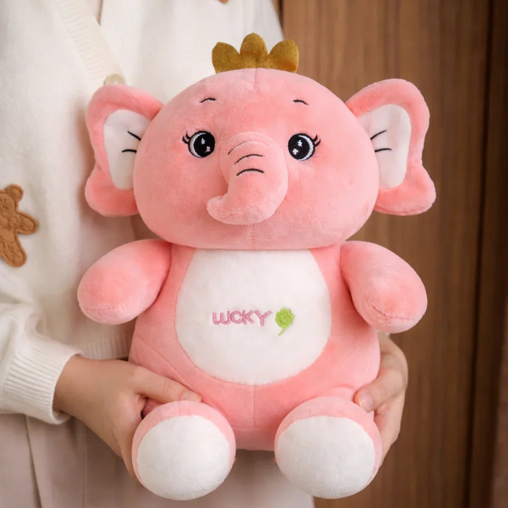 Lucky Elephant Plush Toy Pink - Small