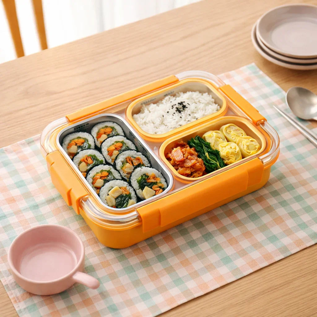 Korean Bento Box 3 Grid - Yellow
