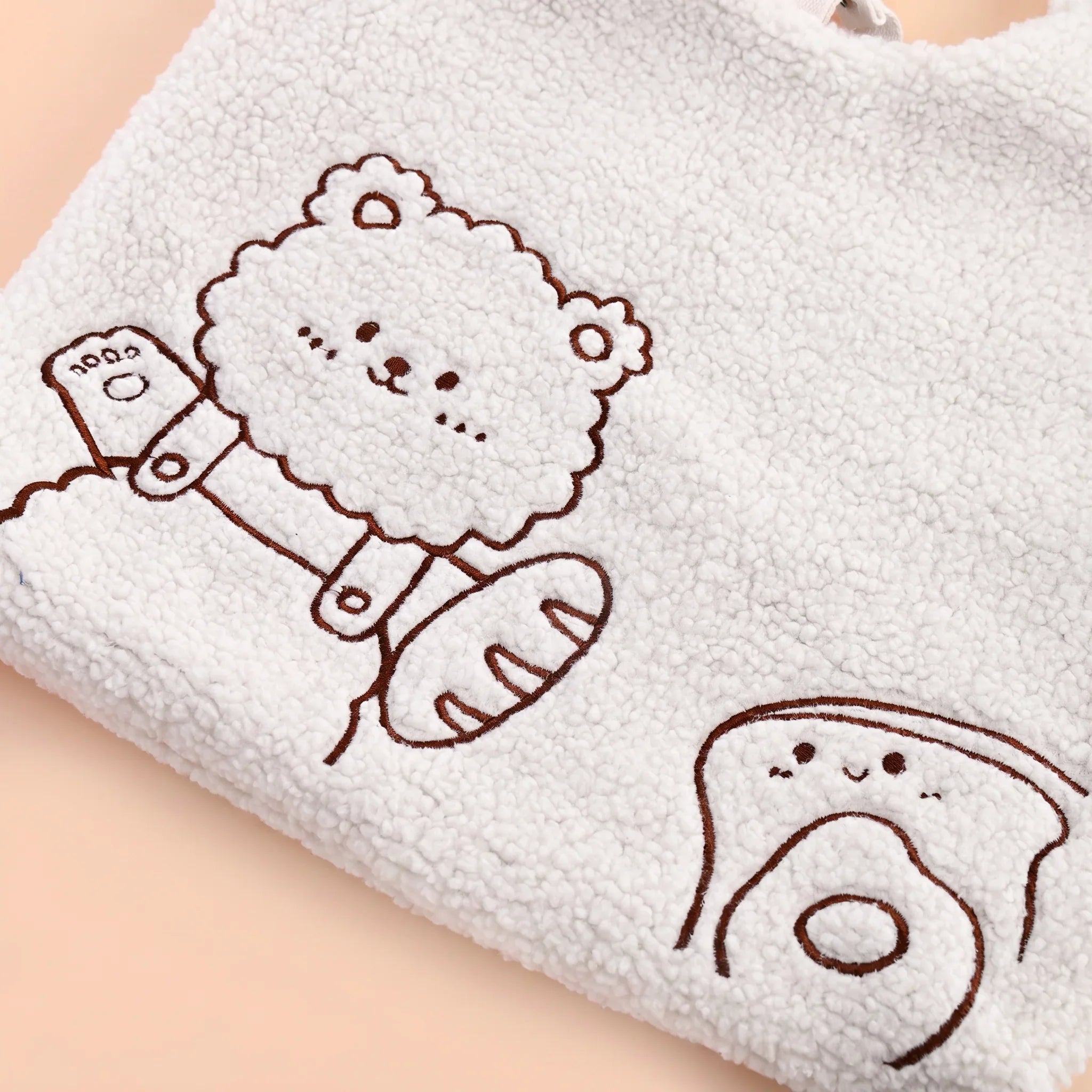 Toastie bear White Furry Tote Bag