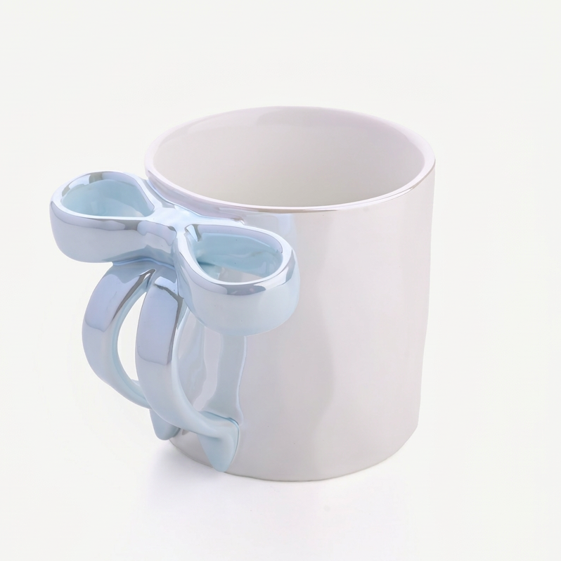 Glossy Bow Ceramic Mug Blue