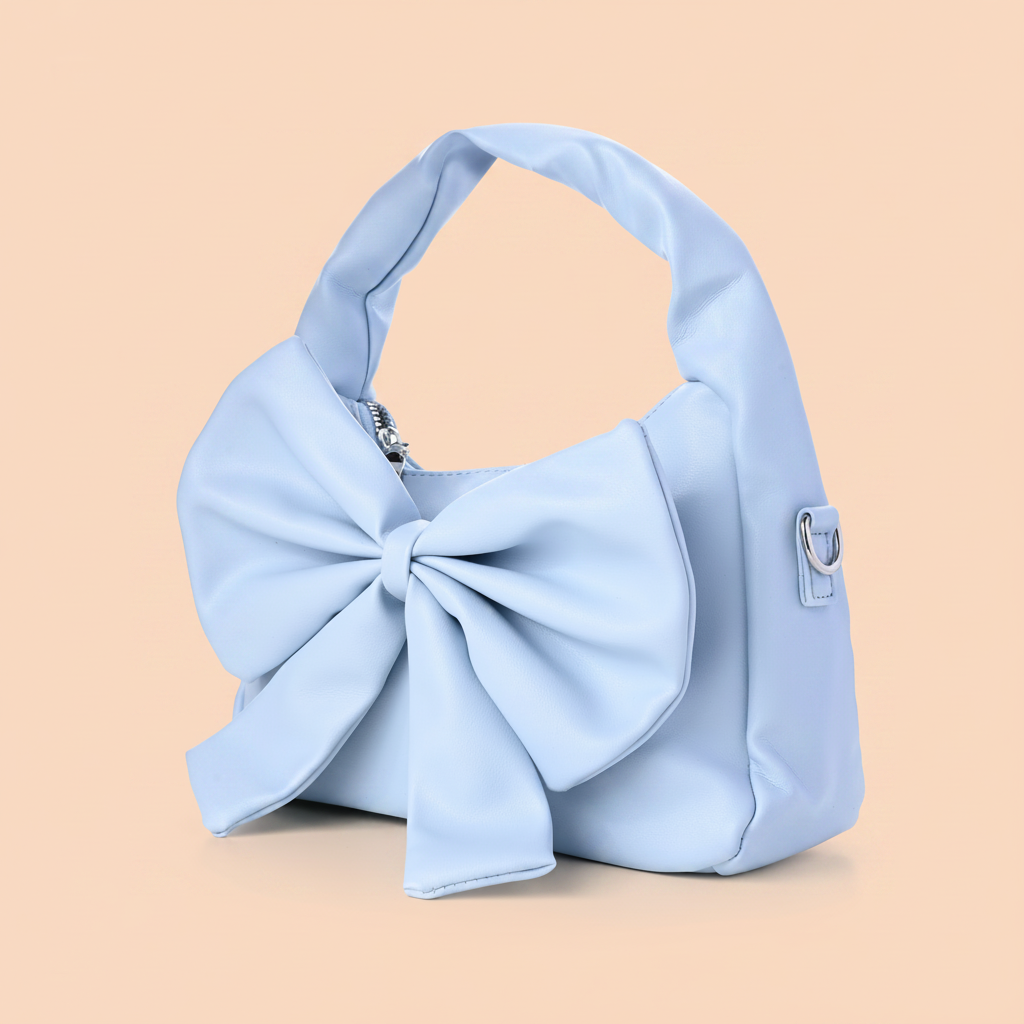 Cute Bow Sling Bag - Powder Blue