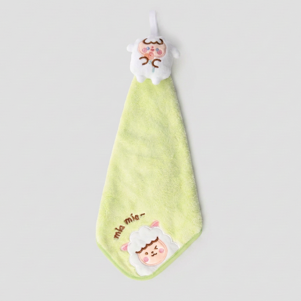 Sheep Plush Towel Green