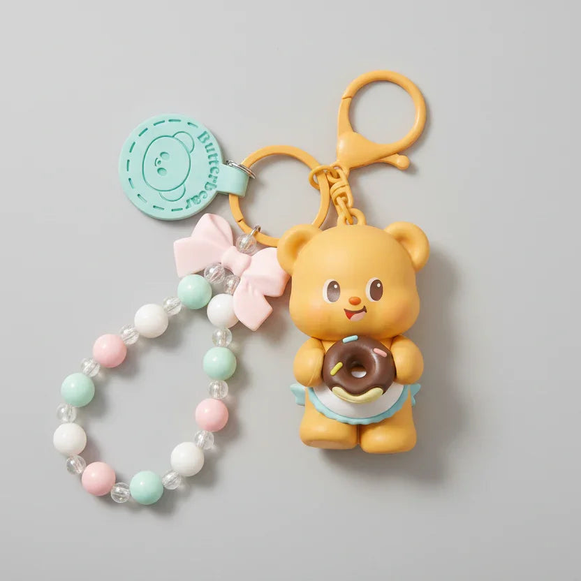 Butterbear with Donut Silicone Keyring