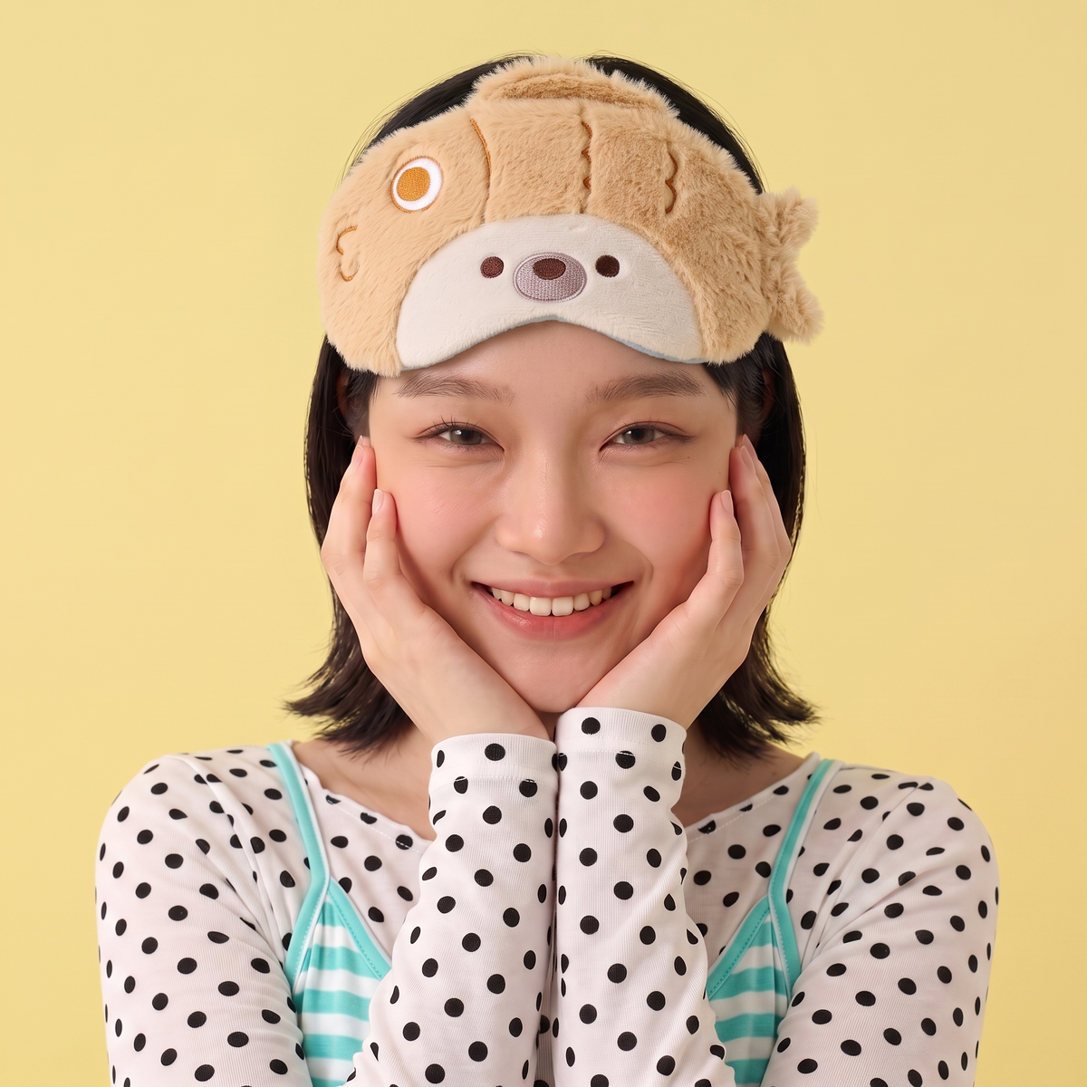 Plush Fish Eye Mask - Brown