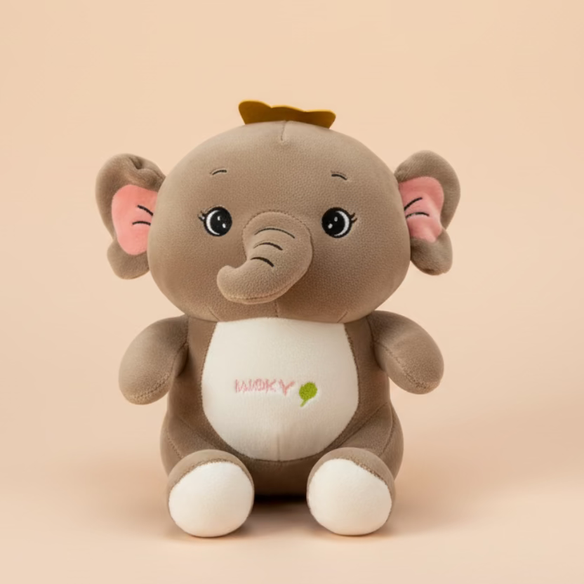 Lucky Elephant Plush Toy Brown - Small