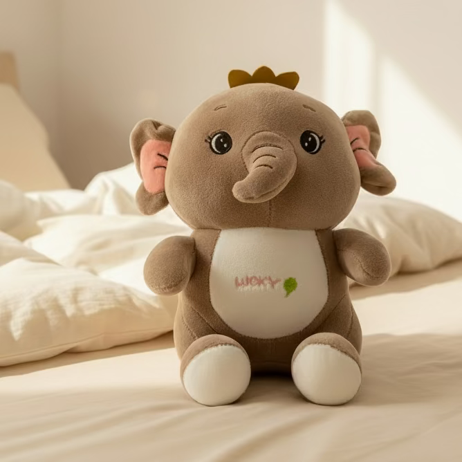 Lucky Elephant Plush Toy Brown - Small