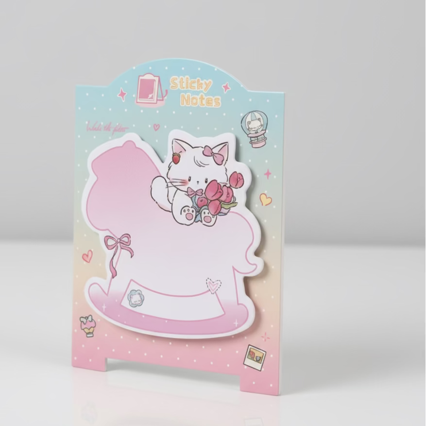 Milu memo Sticky Notes Flower Cat
