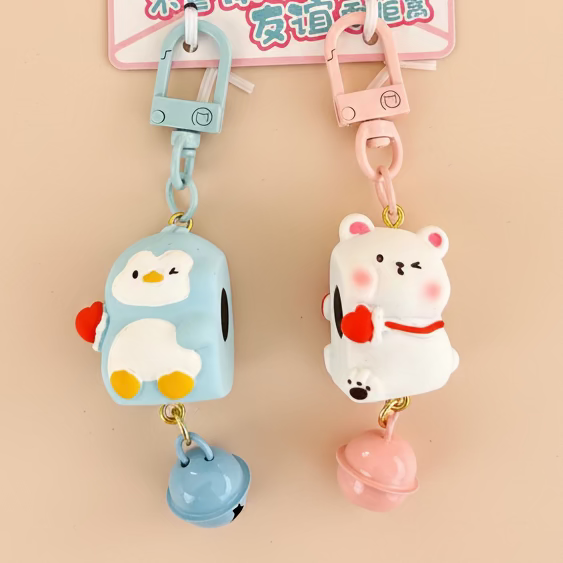 Snowy Snuggle Pals Keyring