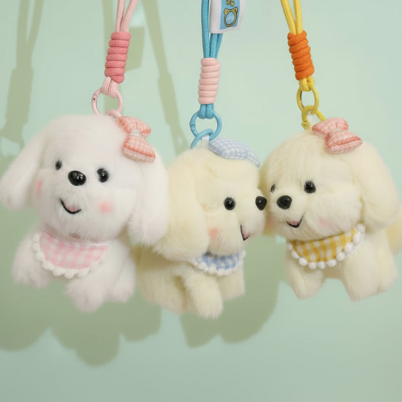 Cloud Puff Plushie Keyring - Blue