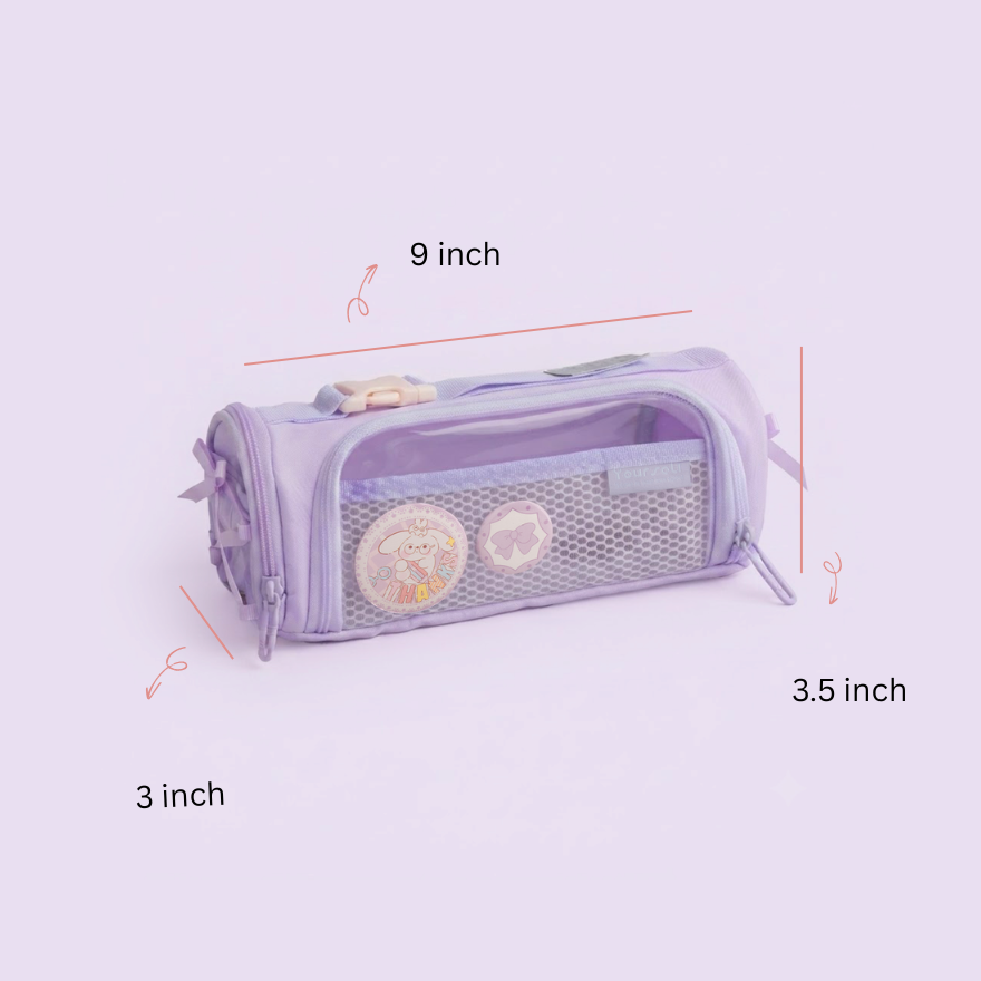 Sporty Kawaii Badge Pouch - Lilac