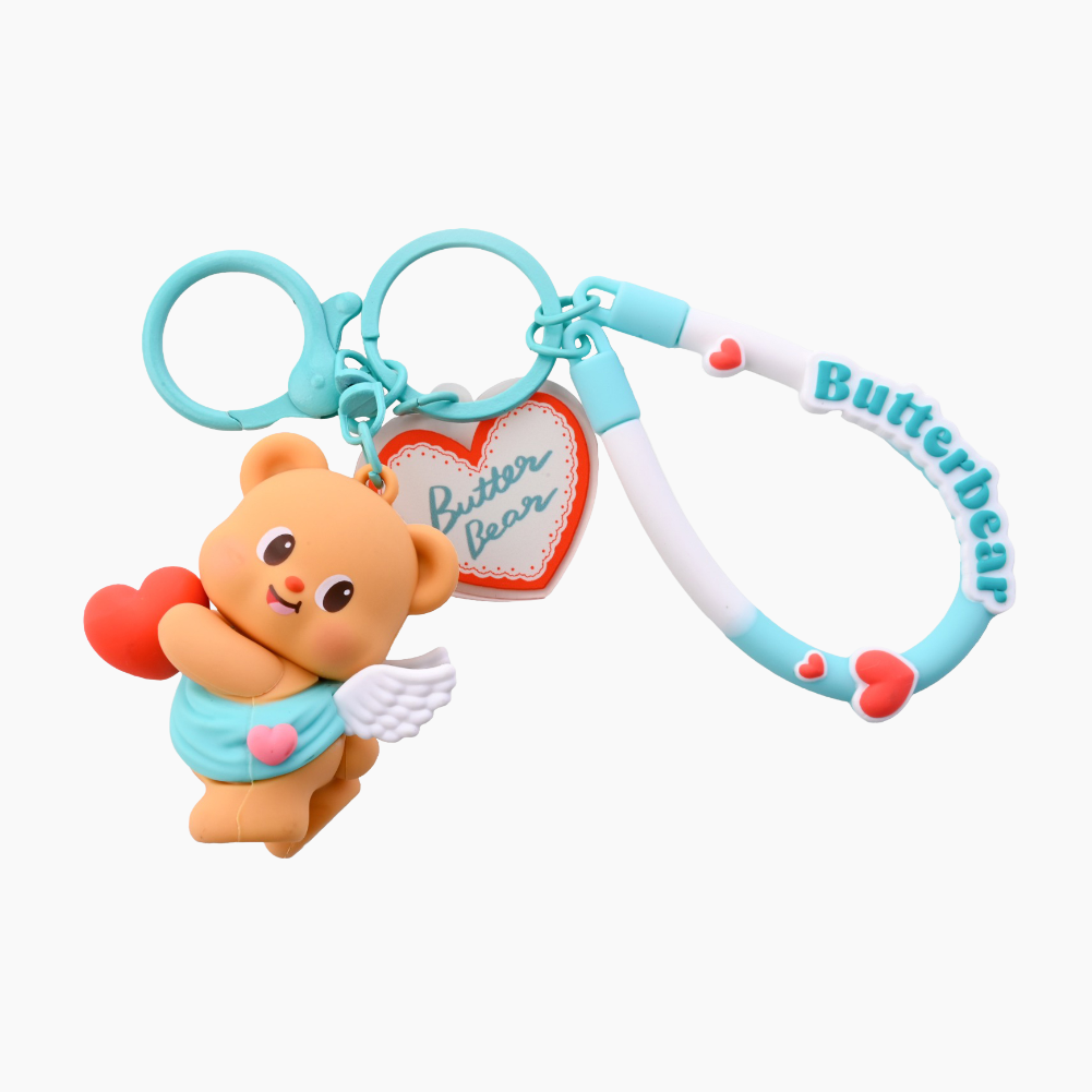 Butterbear Cupid Silicon Keyring