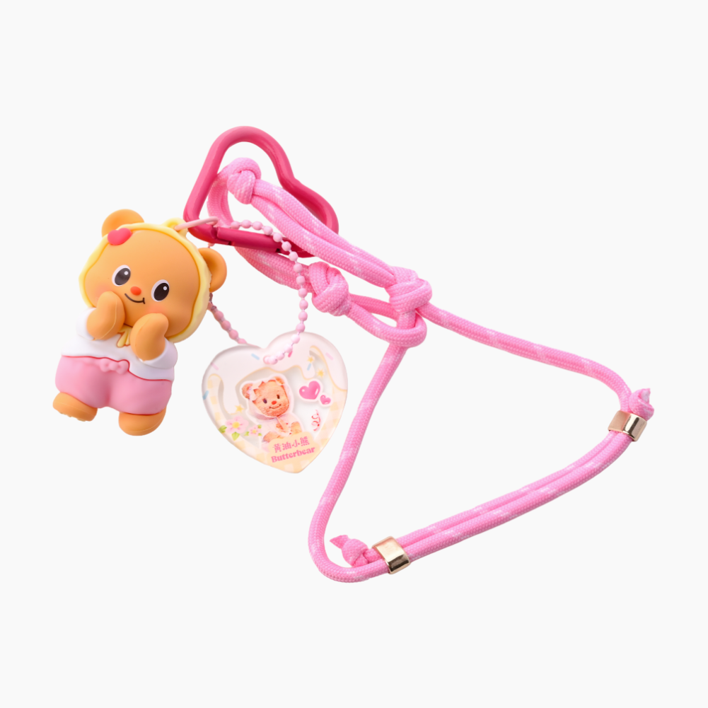 Butterbear with Pink Bow Pants Silicone Keyring