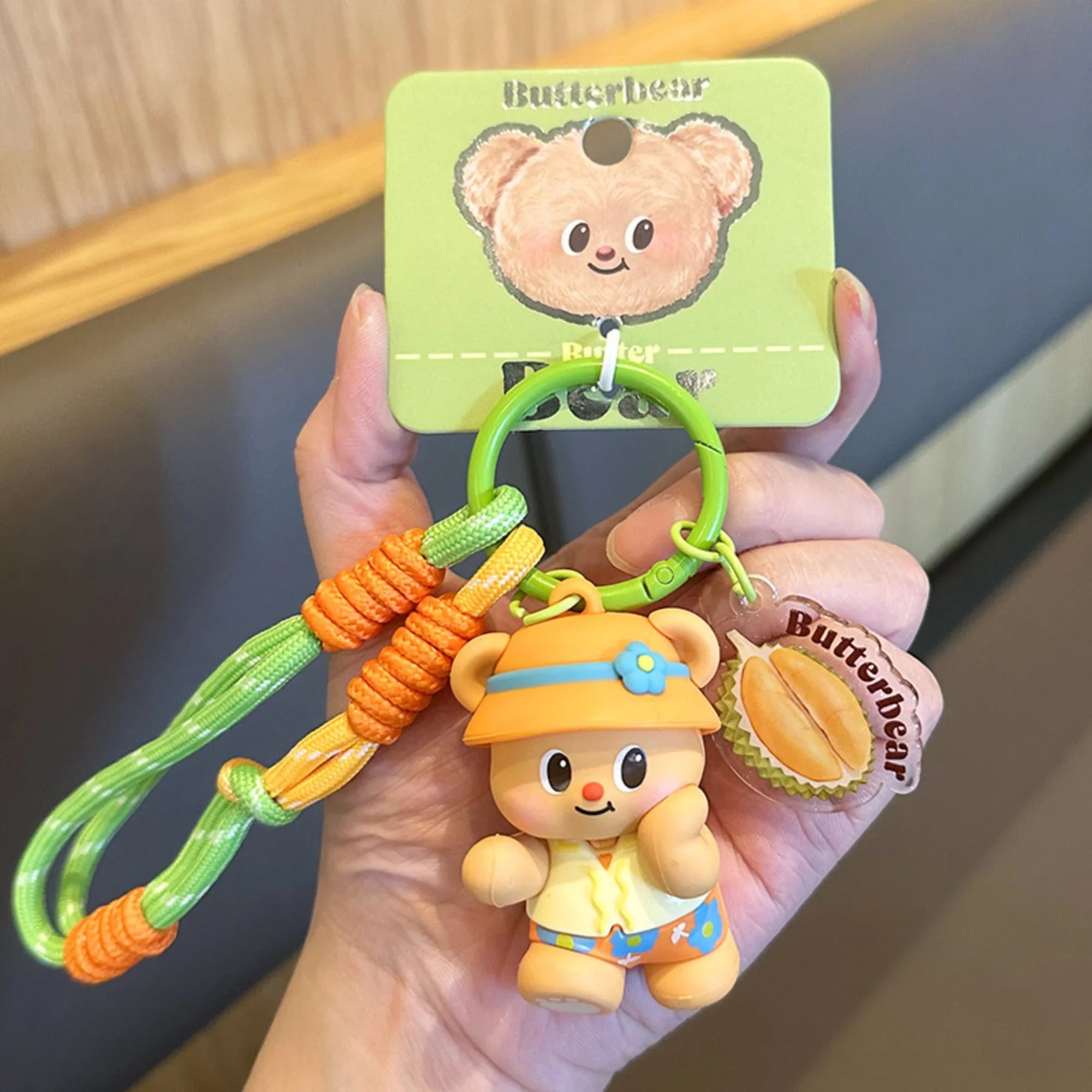 Butterbear Yellow Hat Silicone Keyring