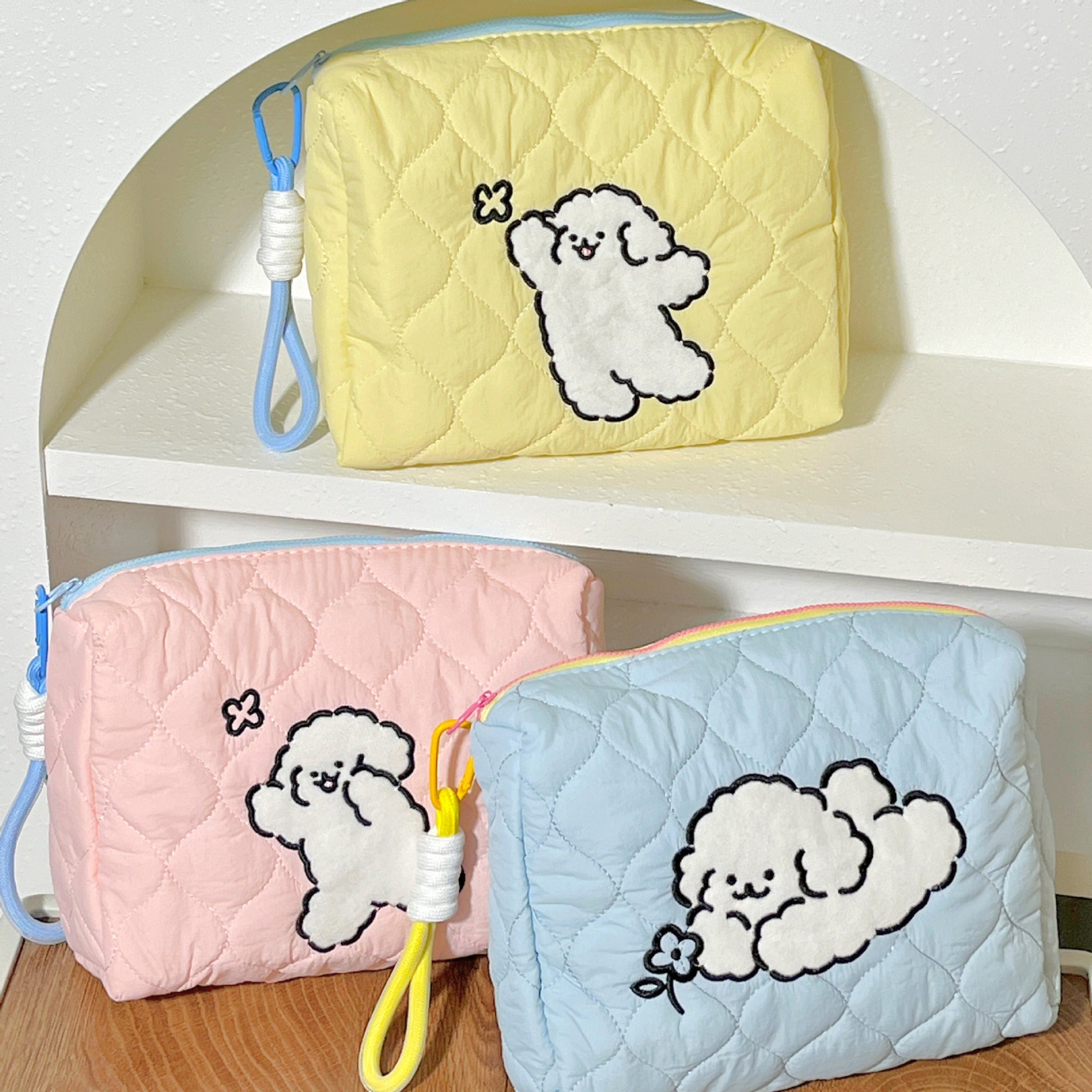 Lying Puppy Makeup/ Utility Bag Blue