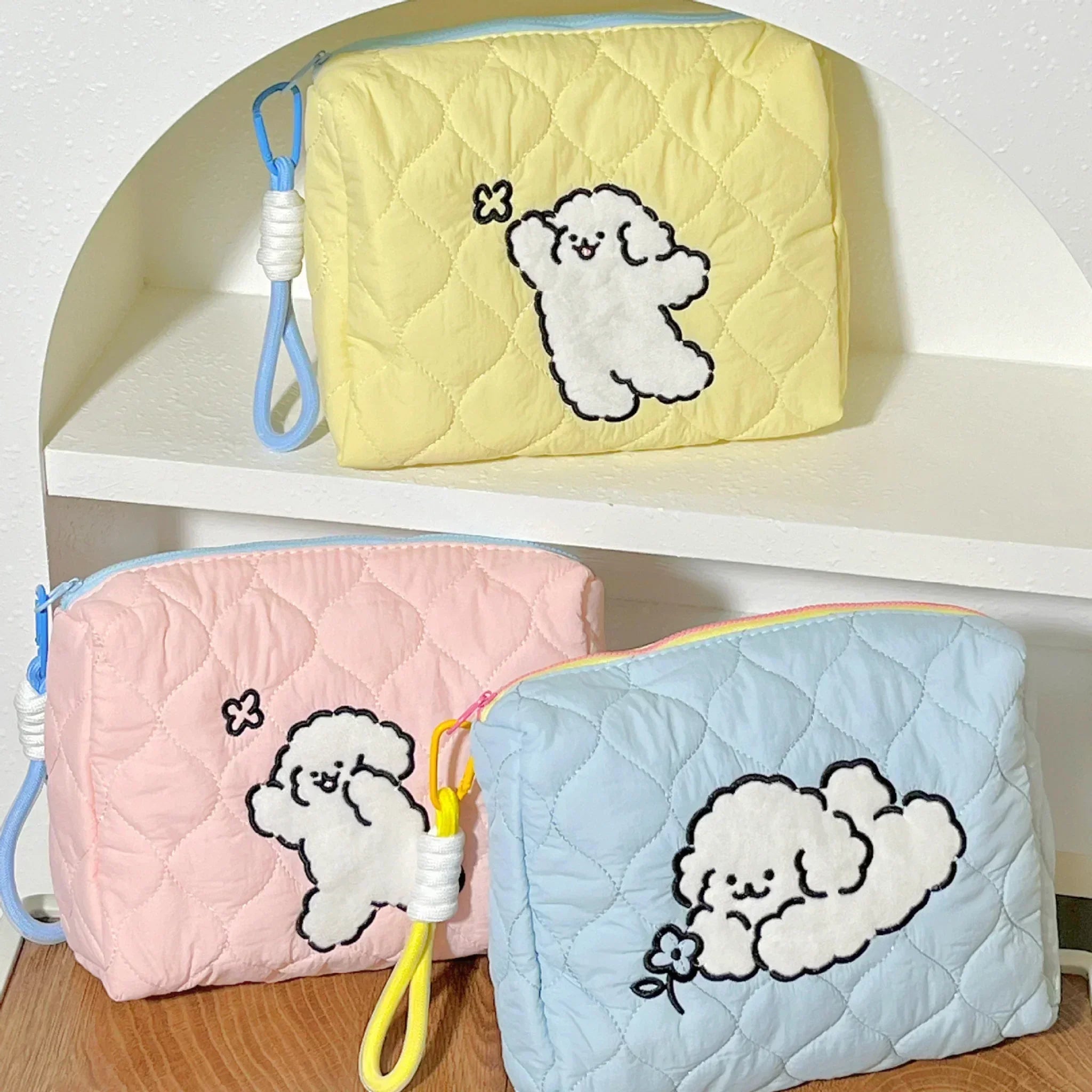 Lying Puppy Makeup/ Utility Bag Blue