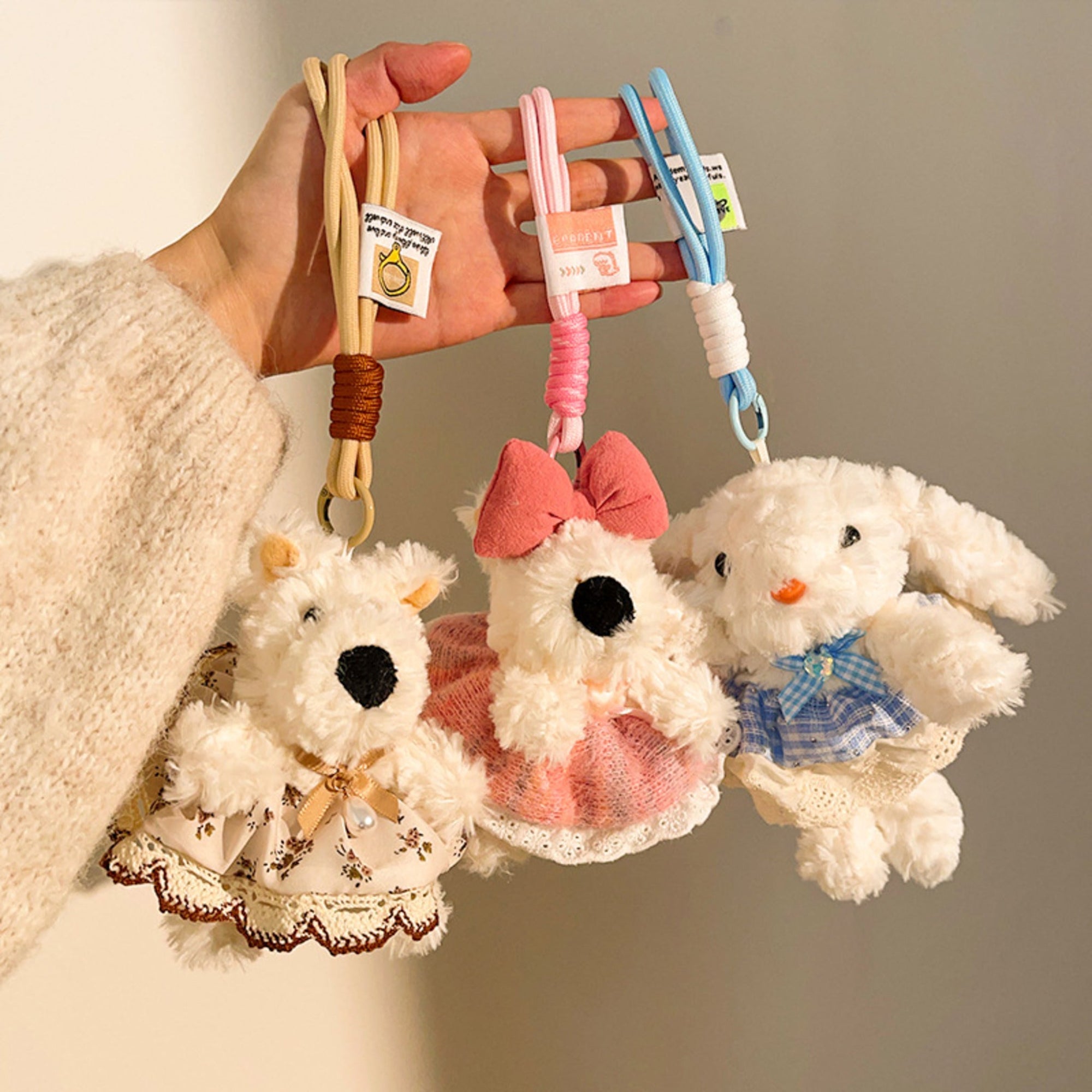 Blue Dress Bunny Plushie Keyring