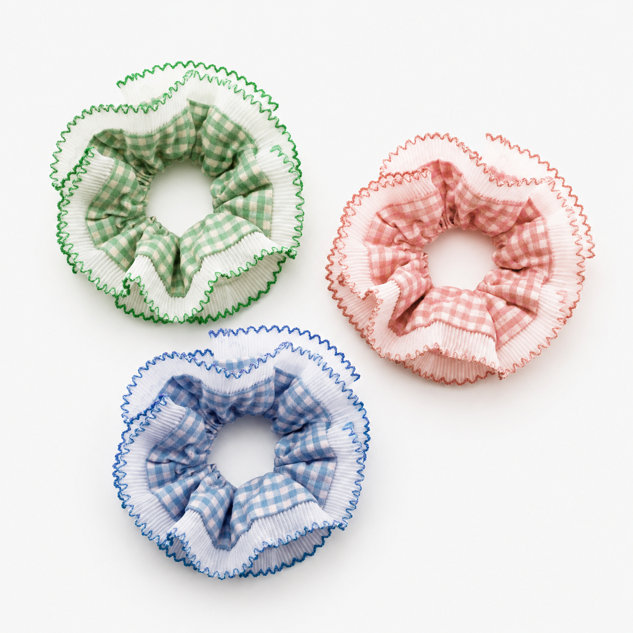 Green Gingham Scrunchie