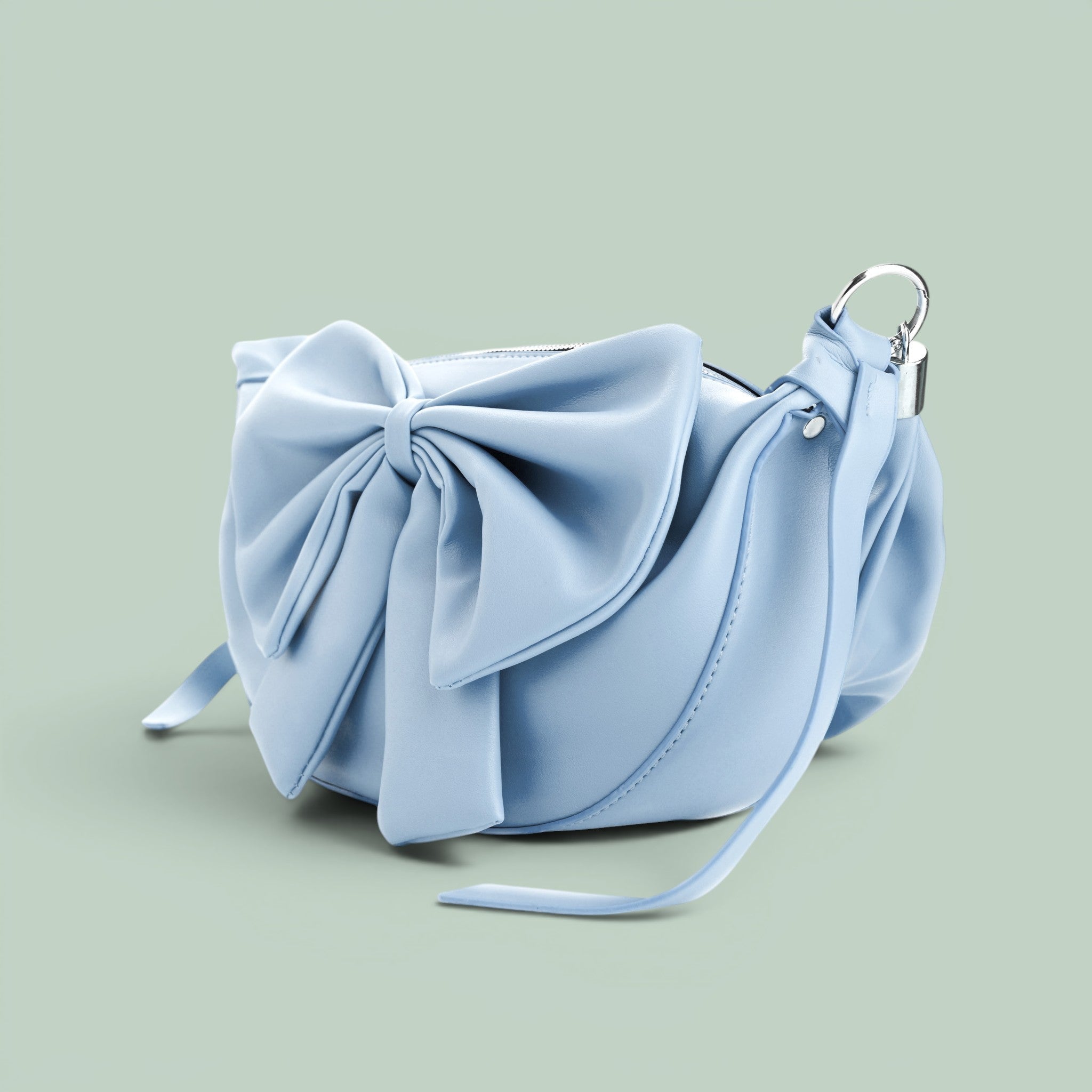 Round Bow Sling Bag - Powder Blue