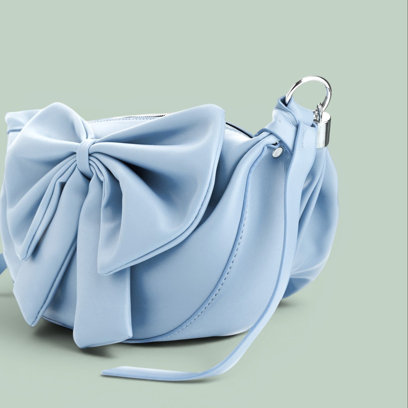 Round Bow Sling Bag - Powder Blue