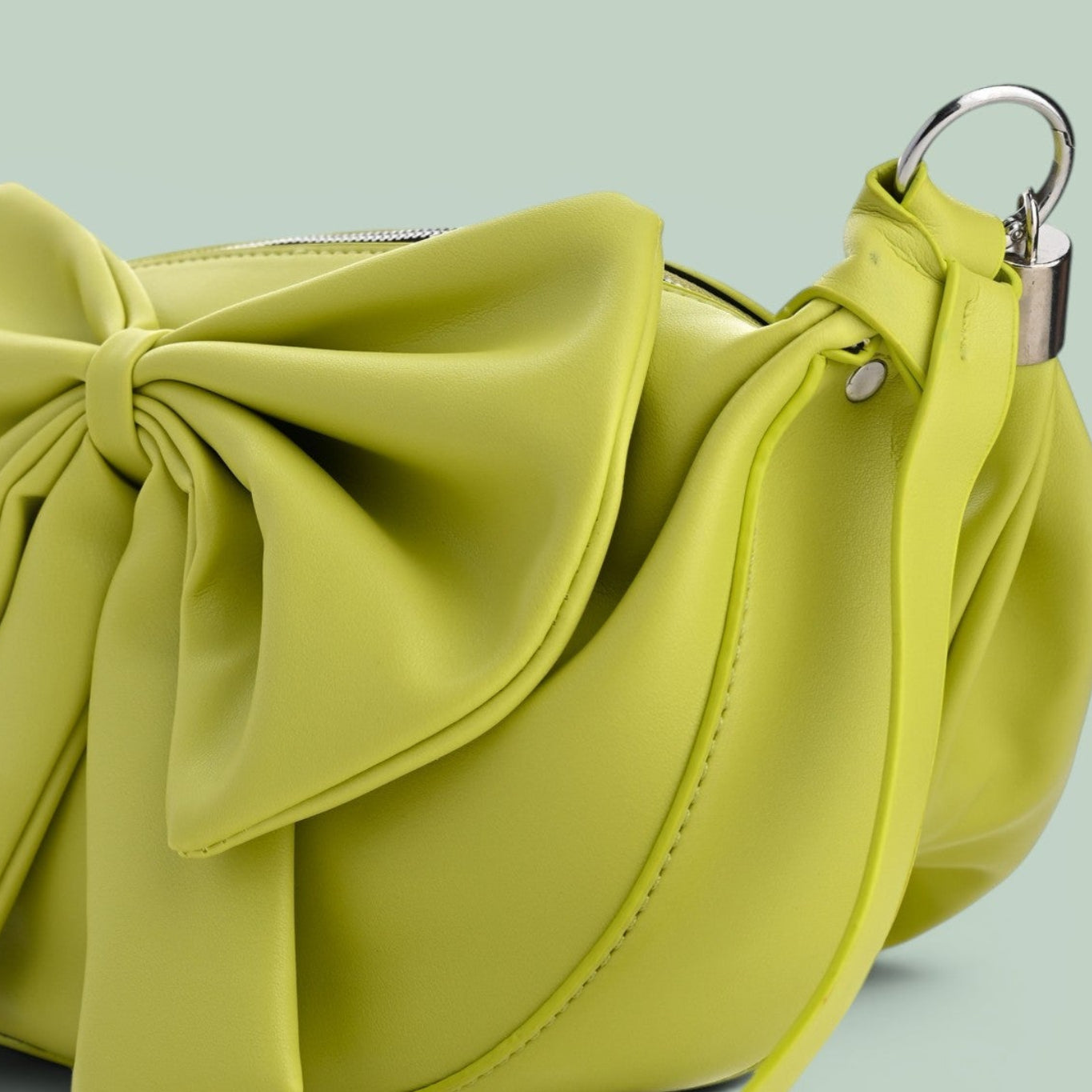 Round Bow Sling Bag - Lime Green