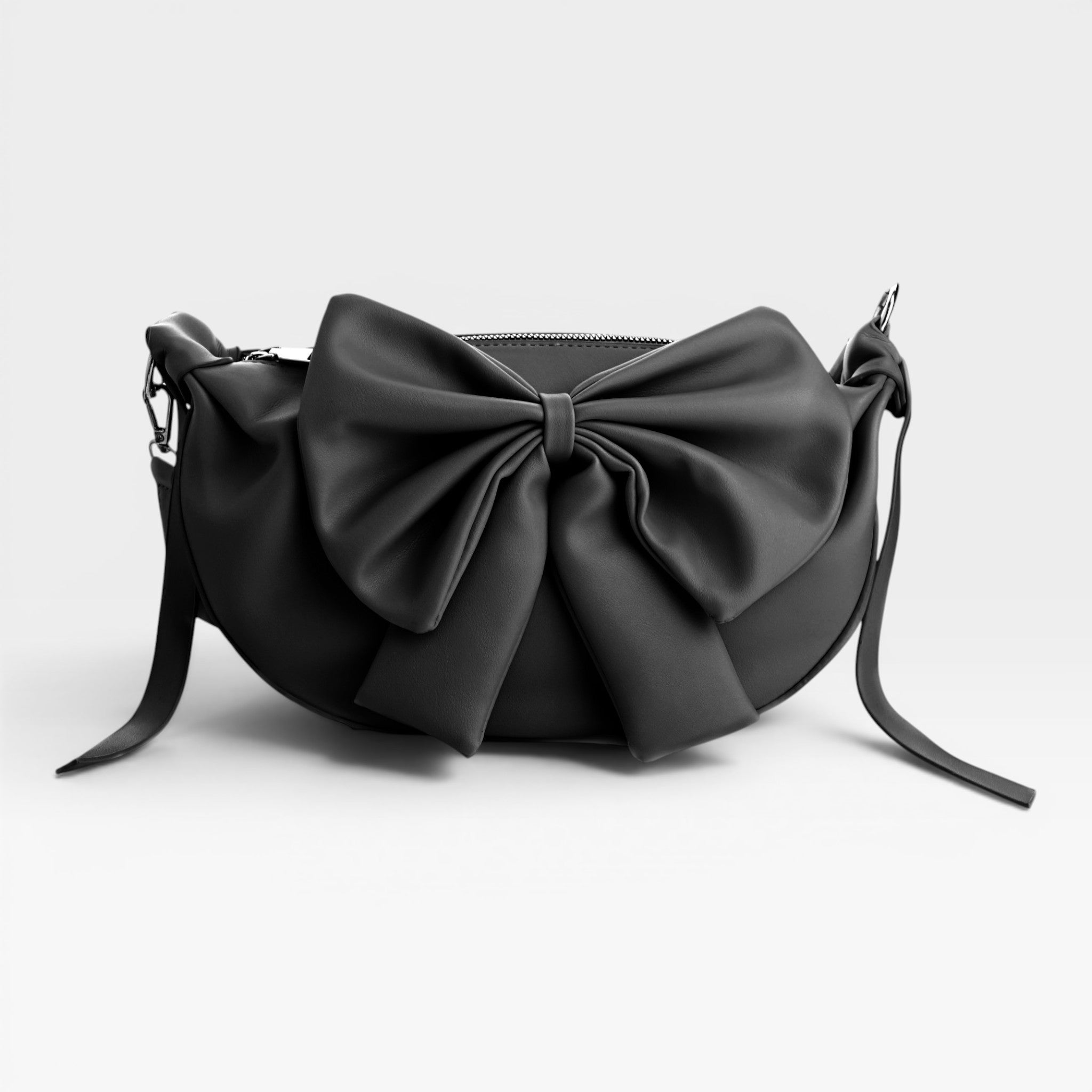 Round Bow Sling Bag - Black