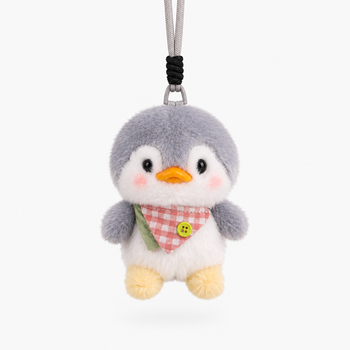 Puddle Penguin Plushie Keyring- Grey