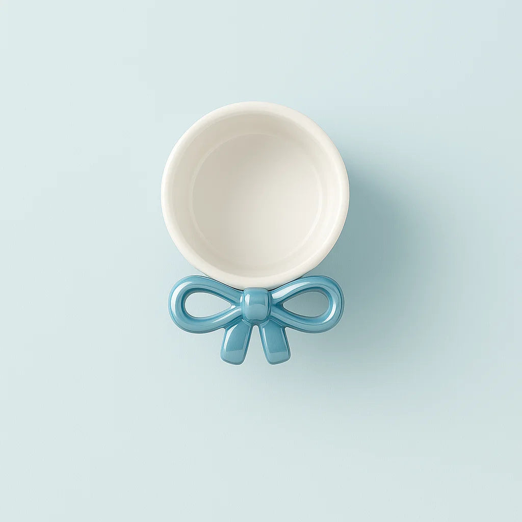 Glossy Bow Ceramic Mug Blue