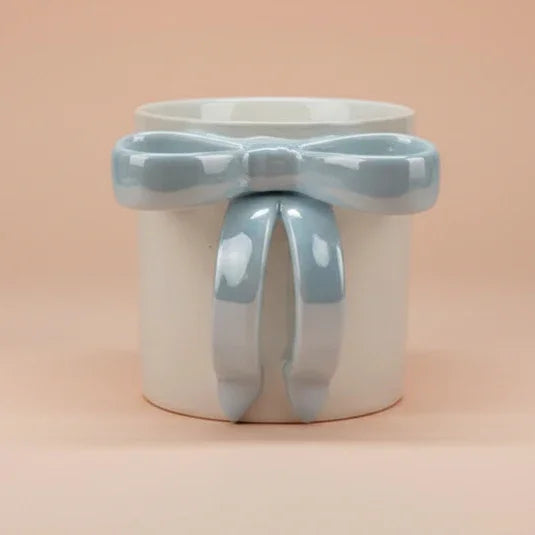 Glossy Bow Ceramic Mug Blue