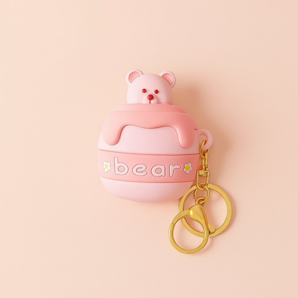 Pop Out Bear Silicone keychain