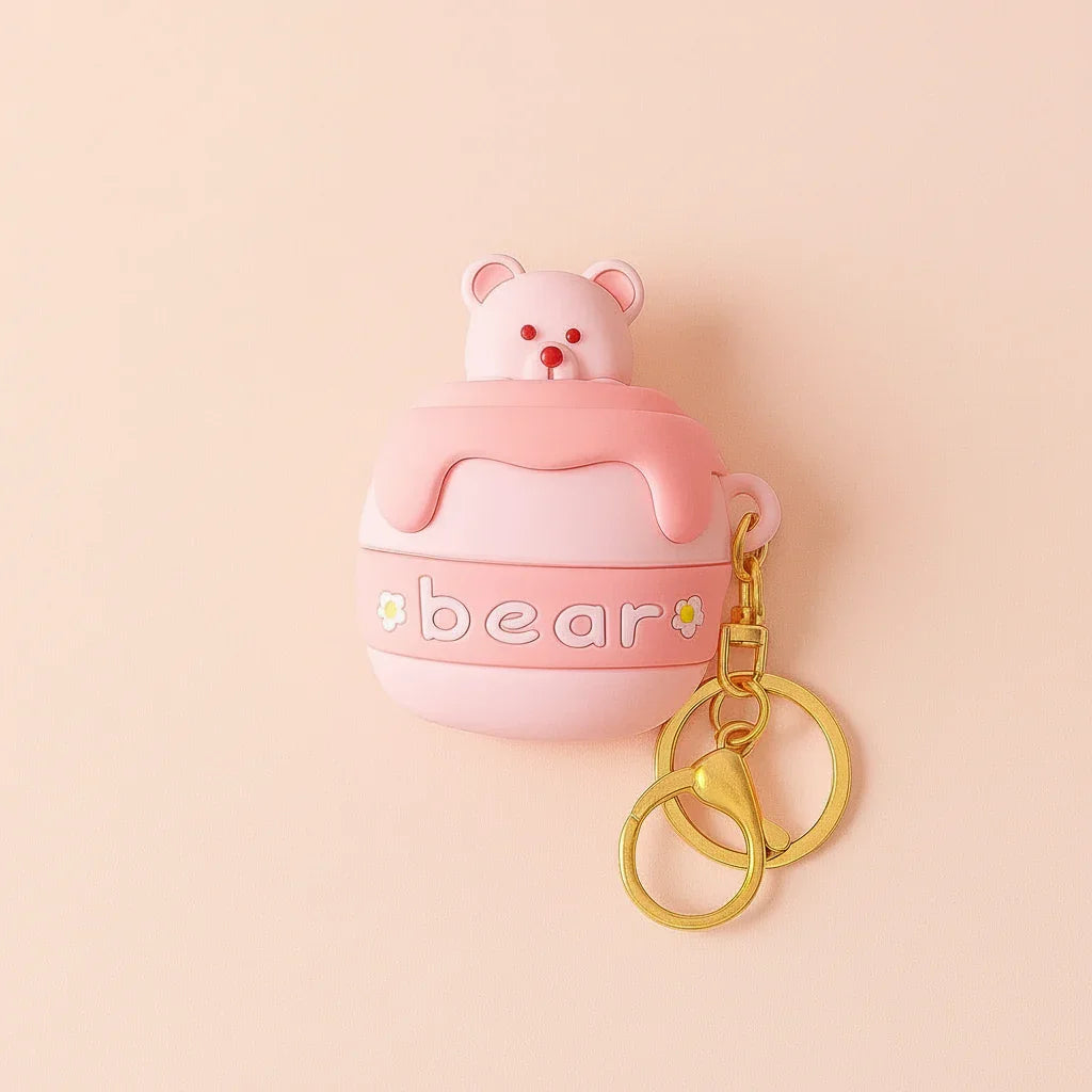Pop Out Bear Silicone keychain