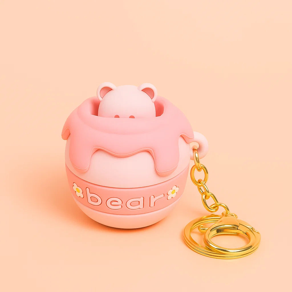 Pop Out Bear Silicone keychain