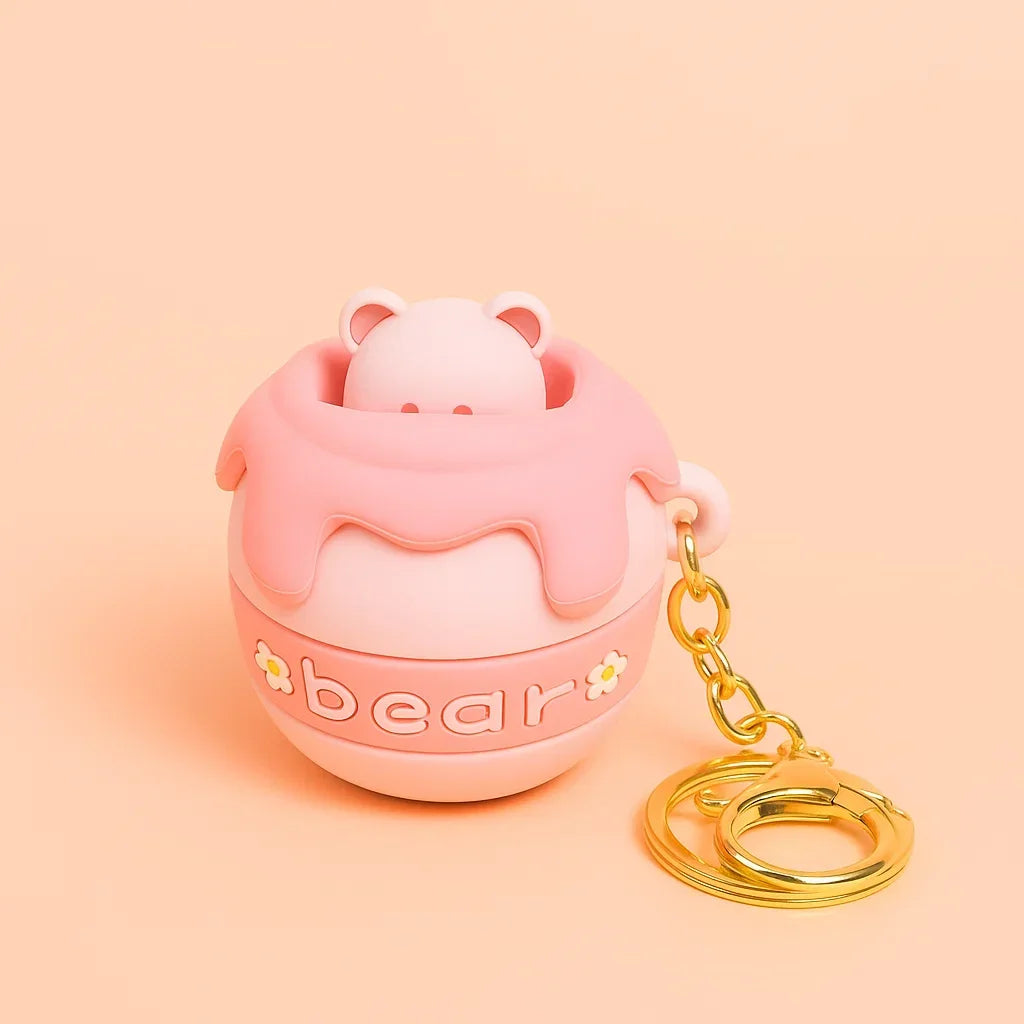 Pop Out Bear Silicone keychain