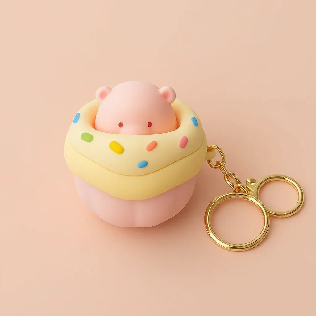 Pop Out Pig Silicone keychain